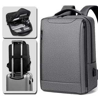 Laptop Notebook Ipad Sırt Çantası Yeni Nesil Usb Şarj Girişli Seyahat ve Günlük Eşya Taşıma Çantası GRİ
