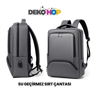 Laptop Sırt Çantası Yeni Nesil Usb Girişli Notebook Ipad ve Günlük Eşya Taşıma Çantası GRI 