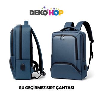 Laptop Sırt Çantası Yeni Nesil Usb Girişli Notebook Ipad ve Günlük Eşya Taşıma Çantası MAVİ