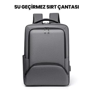 Laptop Sırt Çantası Yeni Nesil Usb Girişli Notebook Ipad ve Günlük Eşya Taşıma Çantası GRI 