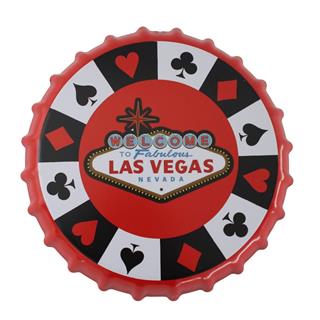Las Vegas Temalı Duvar Dekorasyon Retro Metal Tabela