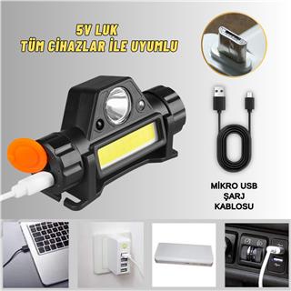 Led Kafa Feneri Dağcılık, Kamp, Balıkçılık, Gece Yürüyüş Şarjlı Magnet Çalışma Lambası