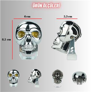 LED Motosiklet Aydınlatma Sis Lambası Skull Tasarımlı 3 Modlu 12V-24V Yüksek Performanslı Far 1 Adet
