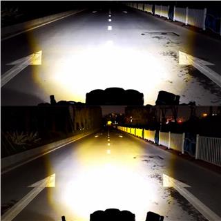 LED Motosiklet ve Off Road Sis Farı Çakarlı Ultra Parlak 4 Modlu Yüksek Performans Metal 12V-24V
