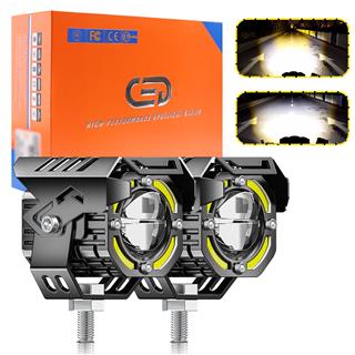 LED Motosiklet ve Off Road Sis Farı Çakarlı Ultra Parlak 4 Modlu Yüksek Performans Metal 12V-24V