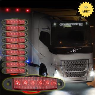 LED Sinyal Lambası Parmak LED 12V-24V 6 Ledli Su Geçirmez Etek Lamba Dorse Kamyon için 10 cm 10 Adet