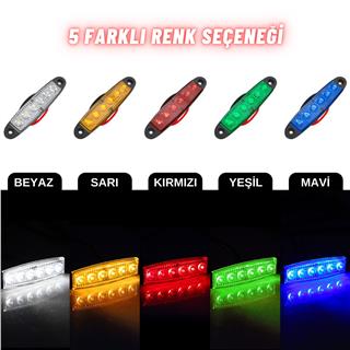 LED Sinyal Lambası Parmak LED 12V-24V 6 Ledli Su Geçirmez Etek Lamba Dorse Kamyon için 10 cm 10 Adet