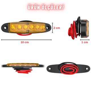 LED Sinyal Lambası Parmak LED 12V-24V 6 Ledli Su Geçirmez Etek Lamba Dorse Kamyon için 10 cm 10 Adet