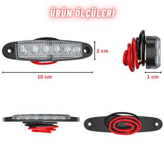 LED Sinyal Lambası Parmak LED 12V-24V 6 Ledli Su Geçirmez Etek Lamba Dorse Kamyon için 10 cm 10 Adet