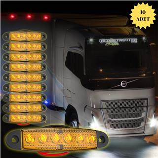 LED Sinyal Lambası Parmak LED 12V-24V 6 Ledli Su Geçirmez Etek Lamba Dorse Kamyon için 10 cm 10 Adet