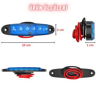 LED Sinyal Lambası Parmak LED 12V-24V 6 Ledli Su Geçirmez Etek Lamba Dorse Kamyon için 10 cm 10 Adet