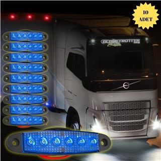 LED Sinyal Lambası Parmak LED 12V-24V 6 Ledli Su Geçirmez Etek Lamba Dorse Kamyon için 10 cm 10 Adet