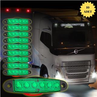 LED Sinyal Lambası Parmak LED 12V-24V 6 Ledli Su Geçirmez Etek Lamba Dorse Kamyon için 10 cm 10 Adet