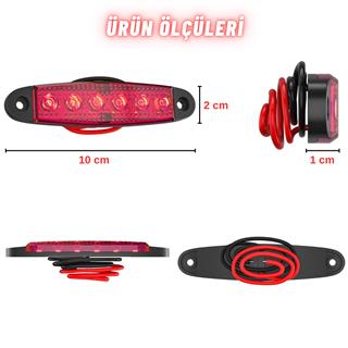 LED Sinyal Lambası Parmak LED 12V-24V 6 Ledli Su Geçirmez Etek Lamba Dorse Kamyon için 10 cm 10 Adet
