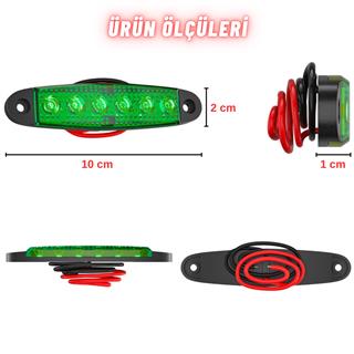 LED Sinyal Lambası Parmak LED 12V-24V 6 Ledli Su Geçirmez Etek Lamba Dorse Kamyon için 10 cm 10 Adet