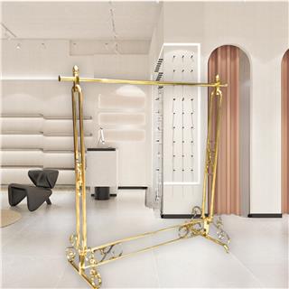 Lüx Elbise Askısı Paslanmaz Çelik Gold Kaplama Konfeksiyon Mağaza Tipi Askılık