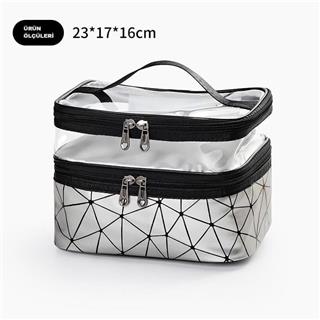 Makyaj Malzeme Çantası Bölmeli Seyahat Organizer Kozmetik Ürün Saklama Ve Taşıma Çantası  