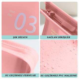 Makyaj Malzemesi Sıvı Dayanıklı Pvc Seyahat Plaj Havuz Fitness Kozmetik Taşıma Çantası