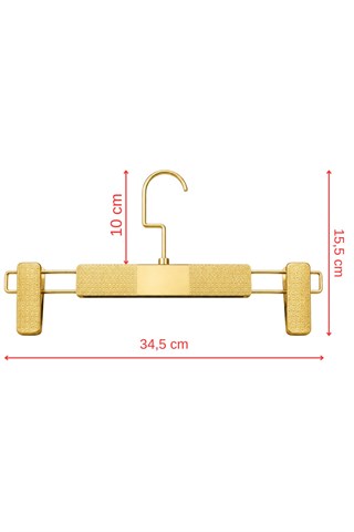 Mandallı Pantolon Etek Askısı 10 Adet Gold Kaplama Geniş Kancalı Sağlam Ve Dayanıklı