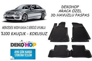 MERCEDES Araca Özel Oto Paspas 3D Havuzlu W204 KASA C SERİSİ