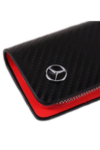 Mercedes Uyumlu Karbon Desen Deri Cüzdan Anahtarlık