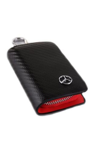 Mercedes Uyumlu Karbon Desen Deri Cüzdan Anahtarlık