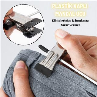 Metal Etek Pantolon Askısı Hareketli Mandallı Paslanmaz Metal Mağaza ve Ev Tipi Elbise Askısı 10 Adet