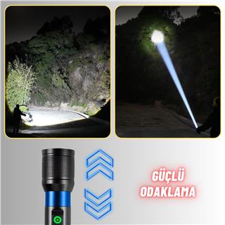 Metal LED El Feneri SOS Flaş Uzun Menzil 7 Mod Kamp Araç İçi Piknik için Ultra Güçlü Fener ve Işıldak