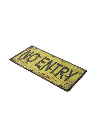 Metal Tabela Dekorasyon Duvar Süsü No Entry 15X30 Cm