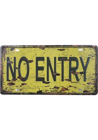 Metal Tabela Dekorasyon Duvar Süsü No Entry 15X30 Cm