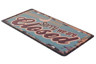 Metal Tabela Dekoratif Retro Dekor Duvar Süsü Sorry We Are Closed 30X15 Cm