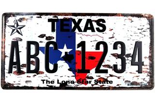 Metal Tablo Dekoratif Retro Dekor Duvar Süsü Texas 30x15 CM