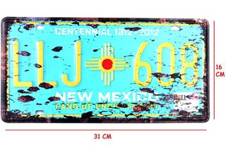 Metal Tablo Dekoratif Retro Dekor Duvar Süsü New Mexico Land 30x15 CM