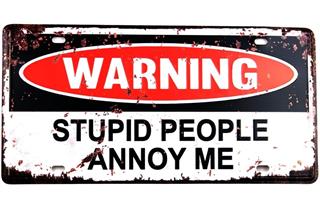 Metal Tablo Dekoratif Retro Dekor Duvar Süsü Warning 30x15 CM