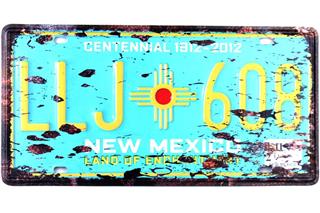 Metal Tablo Dekoratif Retro Dekor Duvar Süsü New Mexico Land 30x15 CM