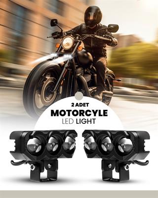  2 ADET Motosiklet 3 Led Lazer Sis Farı Metal Kasa Baykuş Model Delici Beyaz Sarı Çift Renk 12-80 V