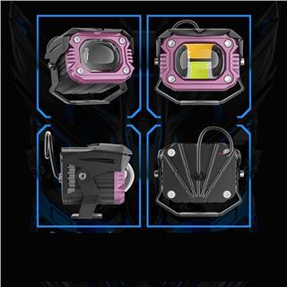 Motosiklet Çakar Modlu Lazer Led Sis Farı 1 ADET Çift Renk Beyaz Sarı Ultra Güçlü Sis Farı