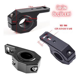 Motosiklet Gidon Koruma Demiri Sis Farı 2 ADET Montaj Ayağı Braket Alüminyum 18-32mm Ayarlanabilir