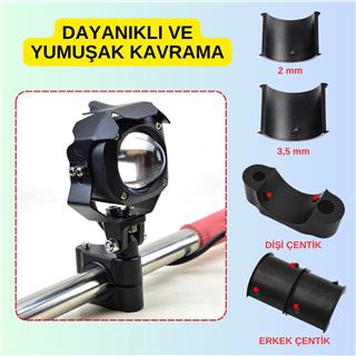 Motosiklet Gidon Koruma Demiri Sis Farı Montaj Ayağı 2 ADET Alüminyum Braket 18-32mm Ayarlanabilir