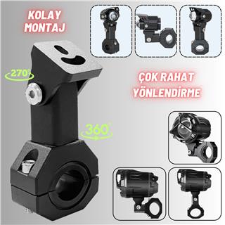 Motosiklet Gidon Sis Farı Montaj Ayağı 2 ADET Ayarlanabilir Braket Alüminyum 18-32mm