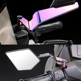 Motosiklet İridyum Renk Universal Katlanır Ayna Seti Rüzgar Kanatlı Modifiye Renkli Motosiklet Ayna