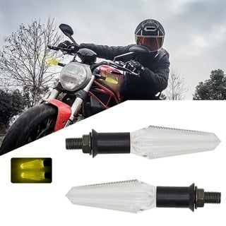 Motosiklet Kristal Model LED Sinyal Lambası Sarı Led Işık Vidalı Montaj
