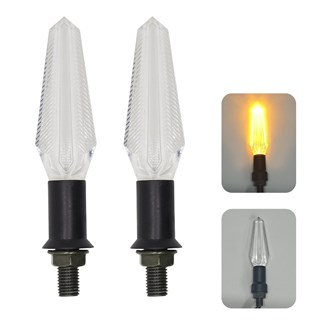 Motosiklet Kristal Model LED Sinyal Lambası Sarı Led Işık Vidalı Montaj