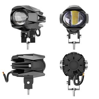 Motosiklet Led Lazer Sis Farı  Delici Modifiye Beyaz Sarı Çift Renk 12-80 Volt 