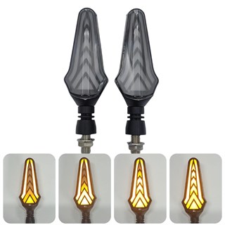 Motosiklet LED Sinyal Lambası Universal DRL Kayan Sinyal Ve Gündüz Led Sarı 