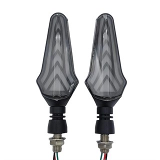 Motosiklet LED Sinyal Lambası Universal DRL Kayan Sinyal Ve Gündüz Led Sarı 