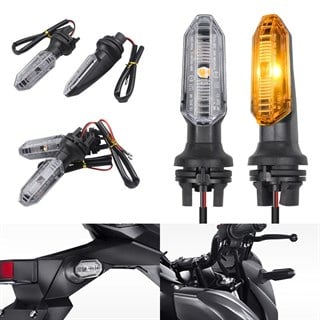 Motosiklet LED Sinyal Ön Lambası Universal Kısa Gövde Gündüz Led Ve Kayan Sinyal 
