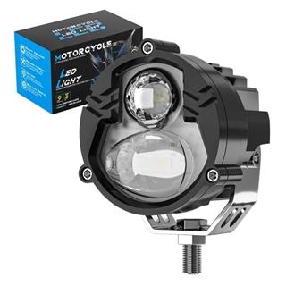 Motosiklet LED Sis Farı  Metal Kasa Yüksek Güçlü Delici Spot Beyaz Sarı Çift Renk