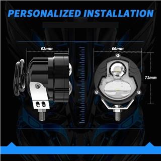 Motosiklet LED Sis Farı  Metal Kasa Yüksek Güçlü Delici Spot Beyaz Sarı Çift Renk