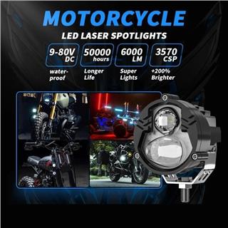 Motosiklet LED Sis Farı  Metal Kasa Yüksek Güçlü Delici Spot Beyaz Sarı Çift Renk